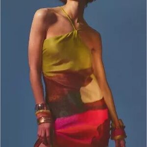 Bl-nk Slip Dress in Chartreuse